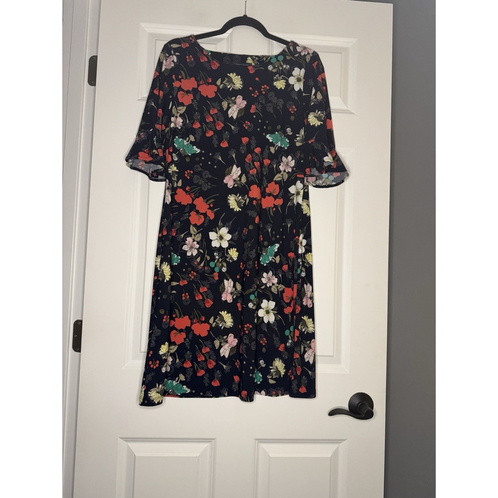 Tommy Hilfiger Short Sleeve Shift Dress 12 Multicolor Floral